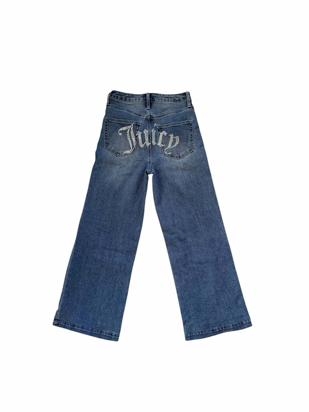 Juicy Couture High-Rise Wide-Leg Jeans with Rhinestone Logo